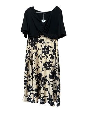 BloomChic Black Floral Midi Dress NWT Plus Size 10 Pockets Flowy
